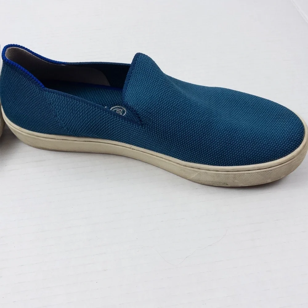 Rothys The Original Slip On Sneaker Womens 8.5 Teal Blue Washable‎ Casual Flat